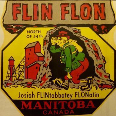 Plaque de rue de Flin Flon : Josiah FLINtabbatey FLONatin.